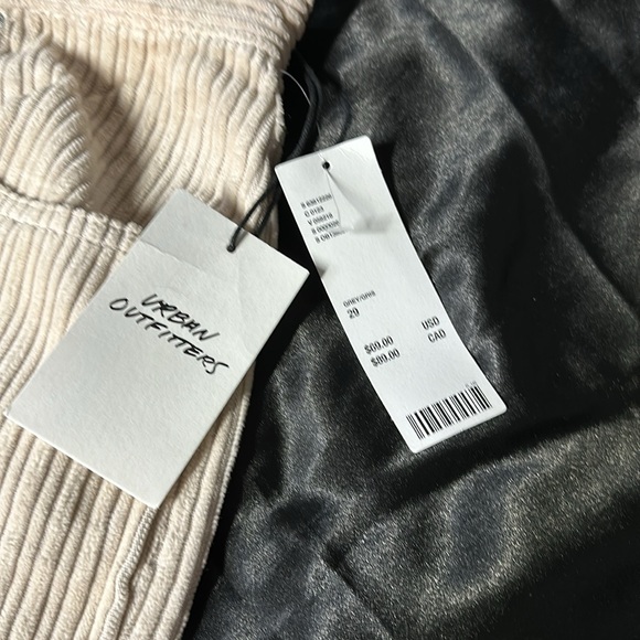 NWT Urban Outfitters BDG high rise baggy corduroy cream pants - Picture 2 of 9